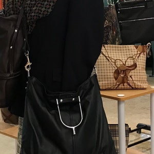 Black Leather Equestrian Spurs Handbag Horse Purse Horse Racing Sustainably Sourced Leather