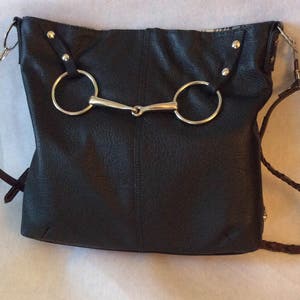 Leather Handbag Equestrian Purse Horse Bit Fox Hunt Horse Racing