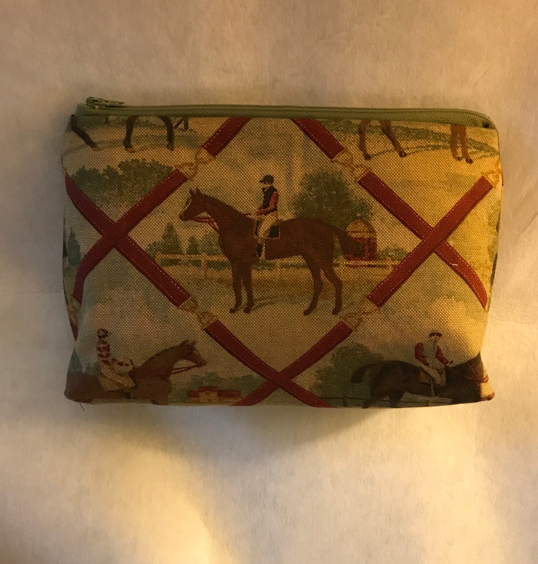 Equestrian Horse Purse Cosmetic Bag Horse Clutch Equestrian Purse Kentucky Derby Etsy