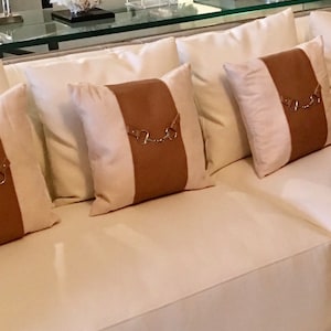 Equestrian Pillow Horse Pillow Horse Home Decor Horse Bit Leather Pillow 18”