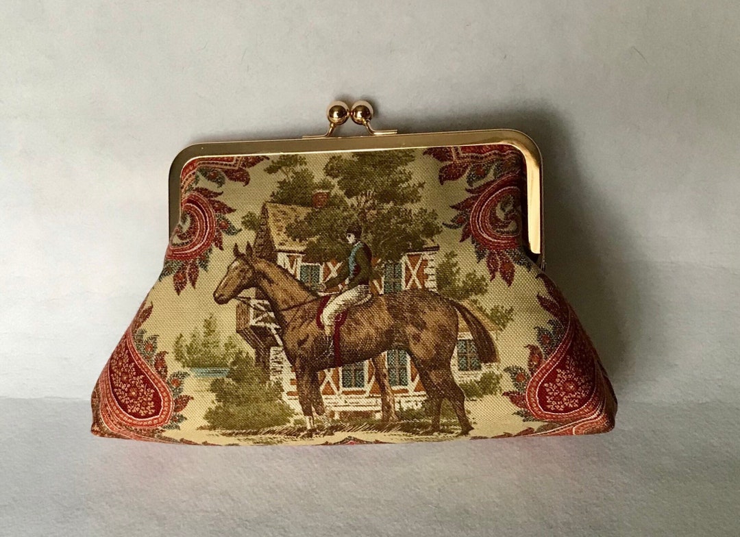 Horse Handbag Equestrian Race Horse and Jockey Kentucky Derby Purse