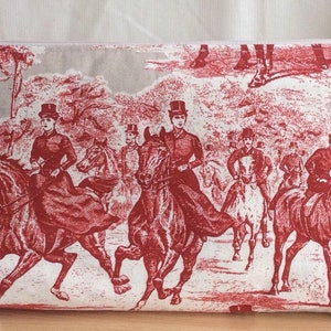 Equestrian Horse Clutch/Shoulder Bag Purse Wristlet Sidesaddle Hunt Scene
