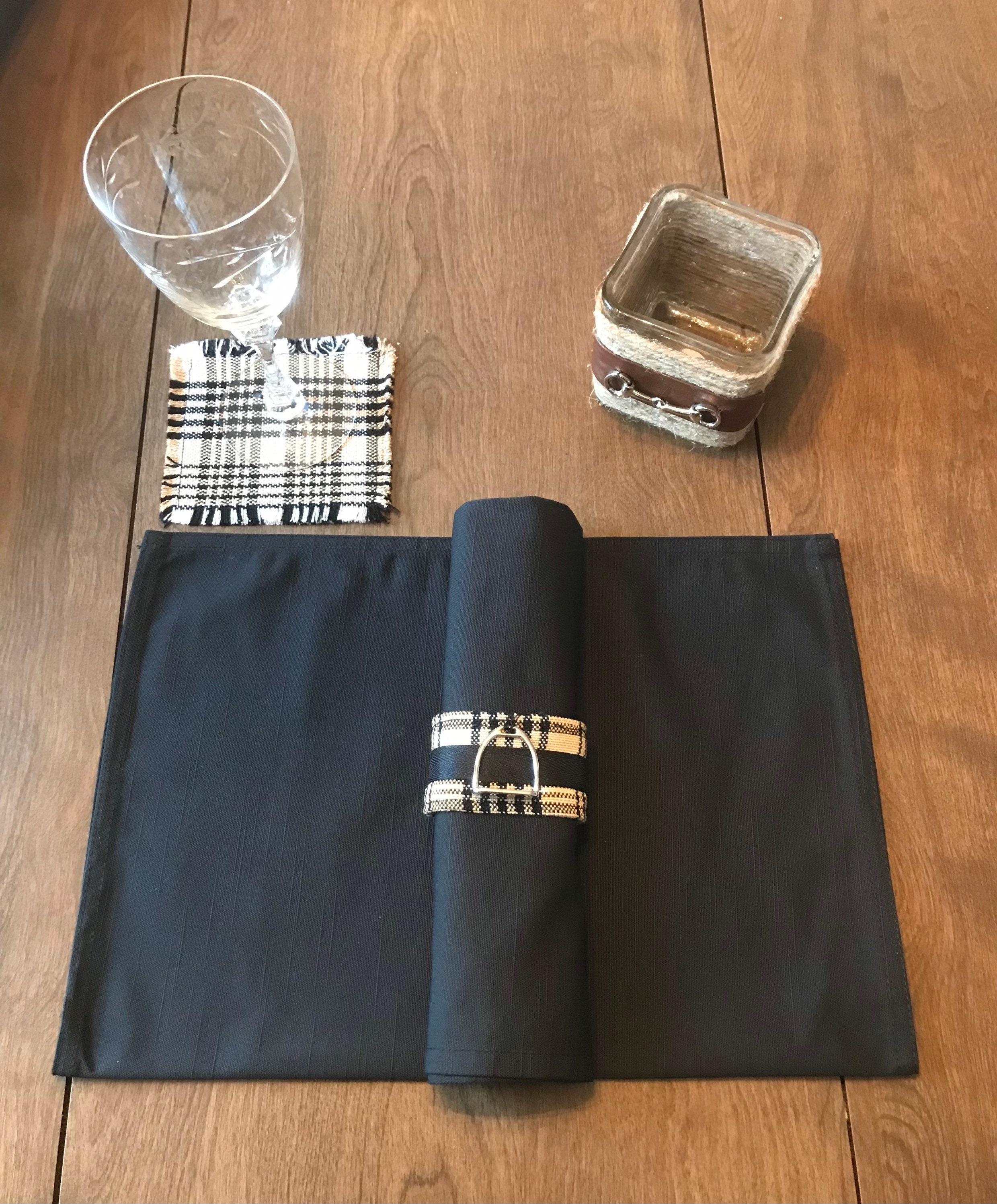 Equestrian Horse Napkin Rings Horse Table Linens Plaid Blanket Horse - Etsy