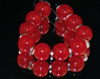 Chinese Fire Opal Donut Beads Round Circle Beads Round Big Hole Beads Round Spacer Beads Handmade Beads 2 Piece 12mm-25mm
