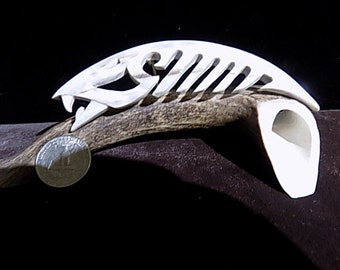 Elk antler fish sculpture