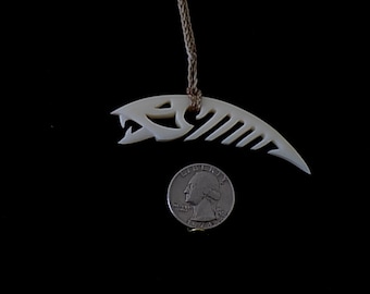 Hand made bone fish necklace