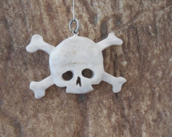 Cool handgemaakte schedel en Kruis hanger van de botten