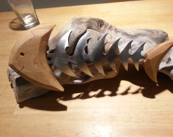 Maple fish sculpture