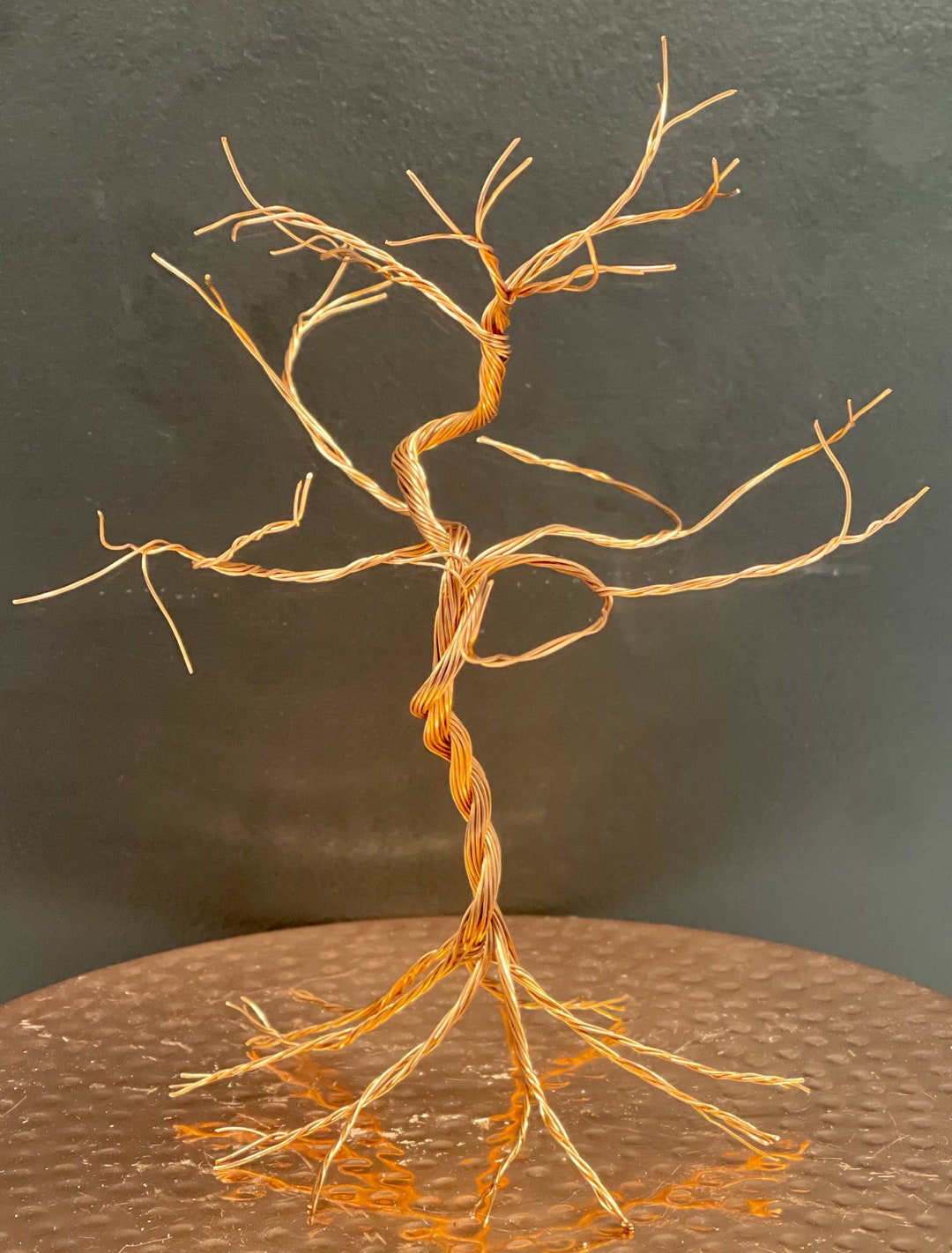 Copper Wire Tree, Twisted Copper Wire Display Tree for Birdhouse