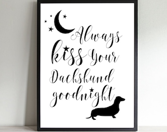 Dachshund Art, Dachshund Gift, Dachshund Decor, Dachshund Print, Wiener Dog, Bedroom Art, Bedroom Decor, Wall Art, Wall Decor, Unframed