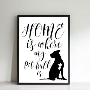 Pit Bull Unframed Art Print, Pit Bull Gift, Pit Bull Decor, Pit Bull Print, Living Room Art, Wall Art, Wall Decor, Home Decor