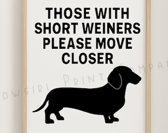 Dachshund Bathroom Art Printable, Funny Weiner Dog Wall Decor, Instant Download