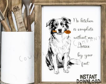 Australian Shepherd / Aussie / Instant Download, Kitchen Art                           PERSONAL USE ONLY