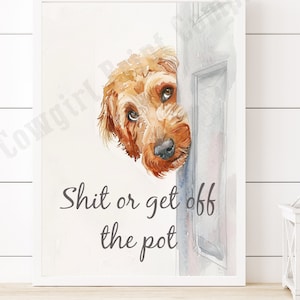 Doodle Dog Bathroom Print | Quirky & Charming Unframed Art