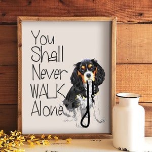 Unframed King Charles Cavalier Spaniel Art Print, King Charles Spaniel TriColor Wall Art