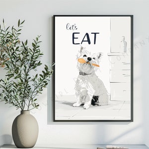 West Highland Terrier, Westie Print, Let&#39;s Eat, Unframed