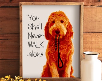 Red Goldendoodle Art Print,  Wall Art, Red Goldendoodle Dog Gift, Doodle Dog Décor, Unframed