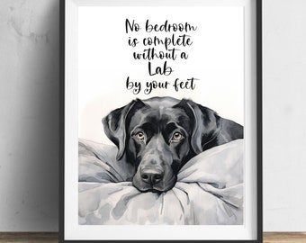 Labrador Retriever Dog Bedroom Art Print, Unframed