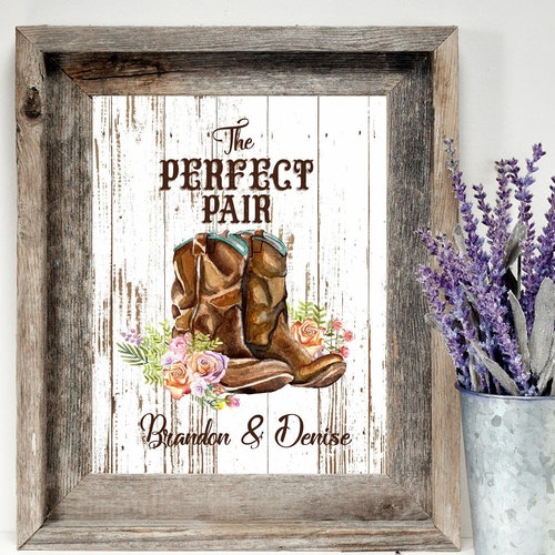 Personalized Wedding Gift for the Country Western Couple Etsy