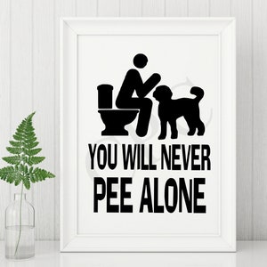 Doodle Dog Bathroom Print, Unframed