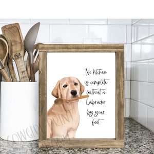 Yellow Labrador Dog Kitchen Art Print, Unframed