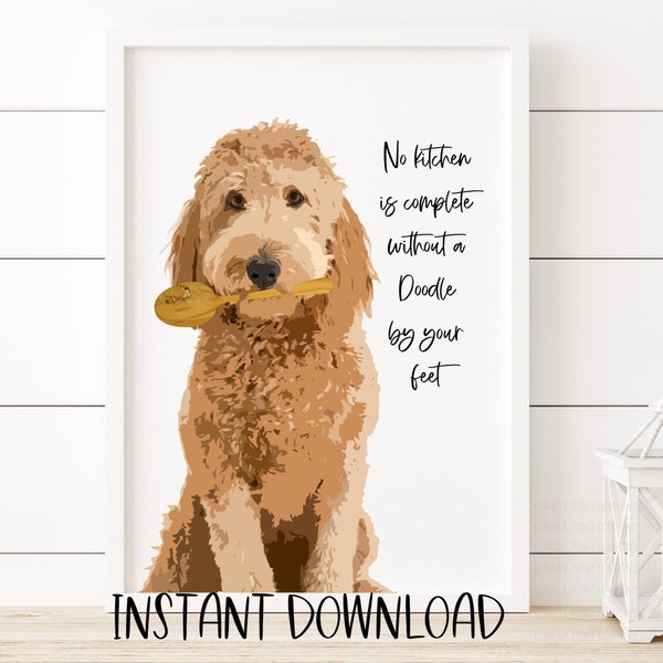 Goldendoodle Instant Download, Kitchen Art for PERSONAL USE ONLY