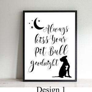 Pit Bull Art, Pit Bull Gift, Pit Bull Decor, Pit Bull Print, Bedroom Art, Bedroom Decor, Wall Art, Wall Decor, Home Decor