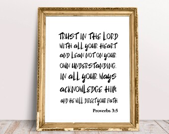 Christian Wall Art, Pintable Wall Art, Instant Download, Inspirational Print, Proverb Quote