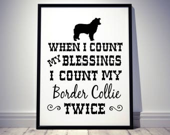 Lámina artística de Border Collie, regalo para amantes de los perros (descarga digital)