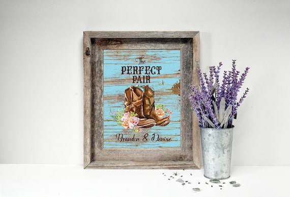 Personalized Western Print | Custom Name Art | Country Wedding Gift | Rustic Farmhouse Decor | FRAME NOT INCLUDED