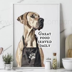 Great Dane Kitchen Art, Unframed