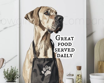 Great Dane Kitchen Art, Unframed