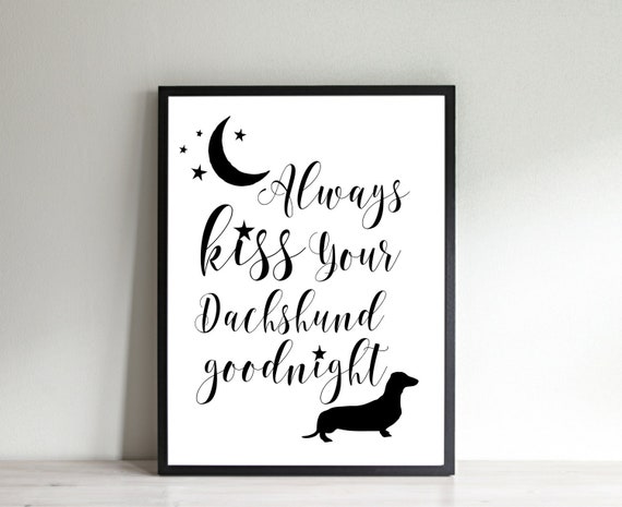 Dachshund Art, Dachshund Gift, Dachshund Decor, Dachshund Print, Wiener Dog, Bedroom Art, Bedroom Decor, Wall Art, Wall Decor, Unframed