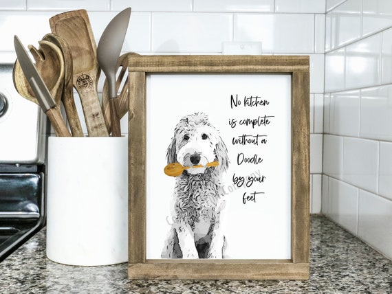 Doodle Dog Kitchen Art Print, Unframed