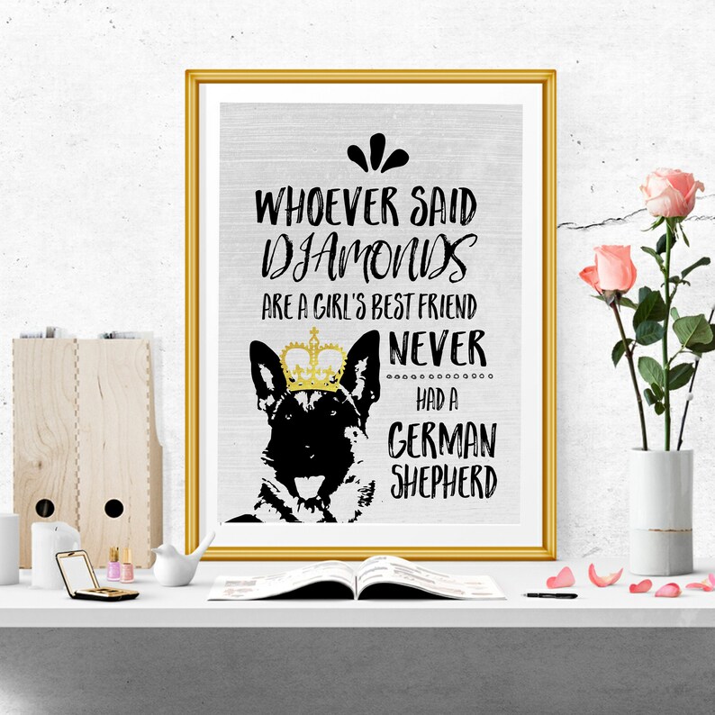 German Shepherd Print Wall Art Dog Lover Gift Decor