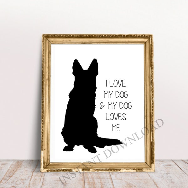 German Shepherd Instant Download, German Shepherd Digital Print, German Shepherd Wall Decor, German Shepherd JPG, Dog Lover Gift