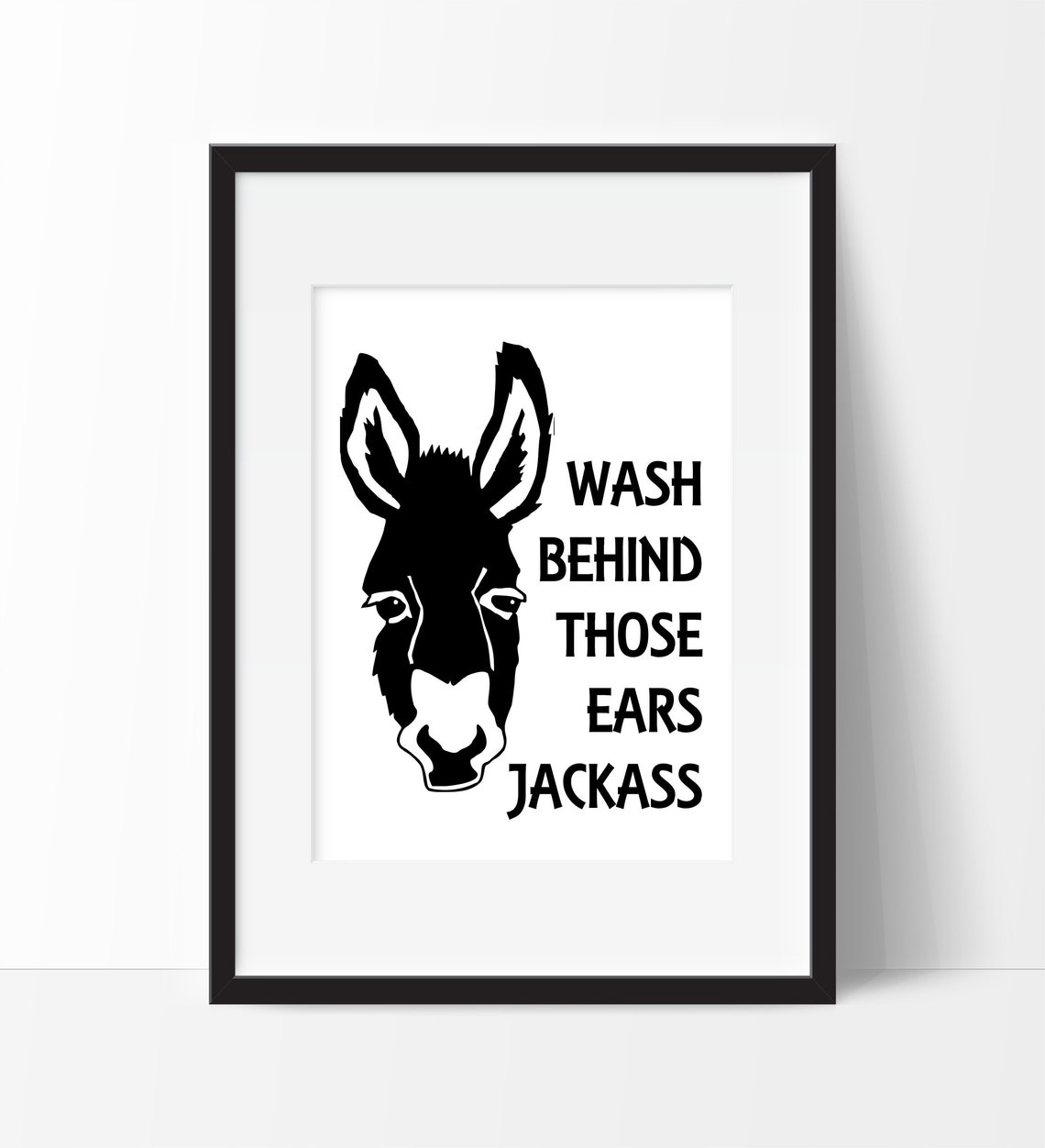 Funny Donkey Bathroom Art Print Bathroom Decor Unframed Bath Etsy