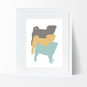 Pug Art Print, Pug Decor, Pug Gift, Pug Wall Art, Pug Digital Print, Instant Download, Printable Art, Gift for Dog Lover, Home Decor