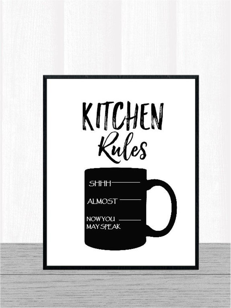 Kitchen Wall Art Kitchen Rules Digital Art Print Kitchen Etsy