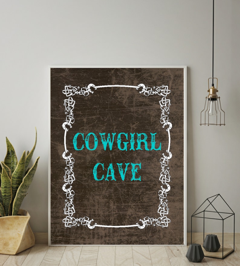 Cowgirl Cave Art Print Western Wall Art Western Decor Etsy