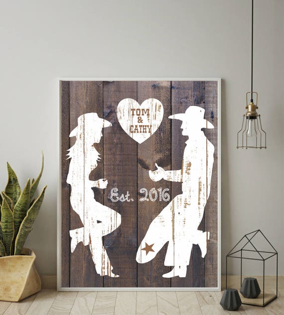 Western Print Wedding Gift Anniversary Gift Western Art Etsy