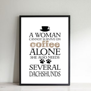 Dachshund Decor, Dachshund Print, Dachshund Gift, Kitchen Art, Kitchen Decor, Wall Art, Wall Decor, Unframed
