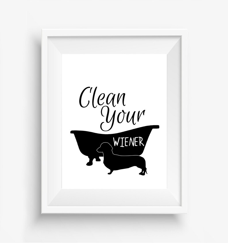 Wiener Dog JPG Files Wiener Dog Bath Art Printable Bath Art Etsy