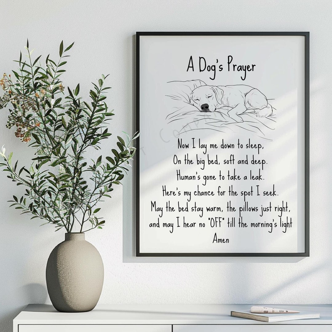 Funny Labrador Retriever Art Print, Bedroom Art, A Dog's Prayer Etsy