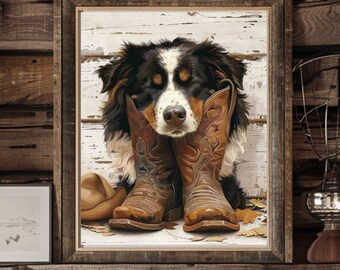 Australian Shepherd Instant Download, Western Decor, Farmhouse Decor, Aussie Art Printable