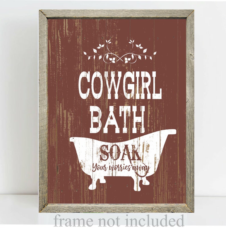 Western Decor Bathroom Wall Art Bathroom Wall Decor Rustic | Etsy