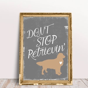 Golden Retriever Art Print, Dog Lover Gift, Unframed Wall Decor