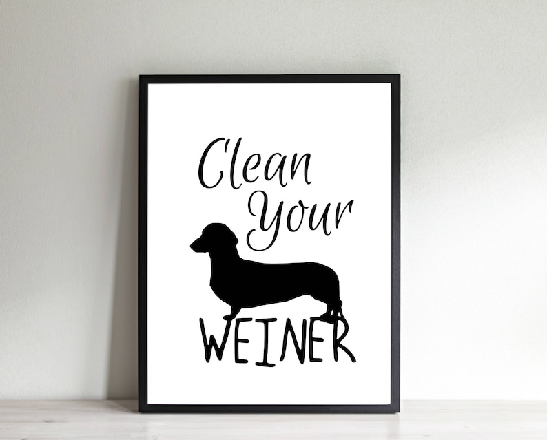 Dachshund Wall Art Bathroom Decor Print Bath Weiner Dog Lover Gift