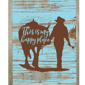 Western Art Print, Rustic Western Decor, Cowgirl Decor, Horse Decor, Western Print, This Is My Happy Place, Country Western Art, Unframed