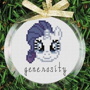 PDF Cross Stitch Pattern - My Little Pony Friendship Is Magic - Rarity - Generosity